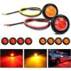 Nilight 2.5Inch Round Marker Light 4PCS Red 13LED Clearance Lights Flush Mount with Plug Grommet Pigtail Hardwired DOT Compliant for 12V Truck Trailer Tractor Buses Vans Boat(Red+Amber 10cs)