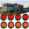 Nilight 2.5Inch Round Marker Light 4PCS Red 13LED Clearance Lights Flush Mount with Plug Grommet Pigtail Hardwired DOT Compliant for 12V Truck Trailer Tractor Buses Vans Boat(Red+Amber 8cs)