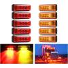 Nilight 2PCS 3.9 Inch Front Rear Side Marker Lights 3 LED Amber Clearance Indicator Lamp Waterproof Sealed Surface Mounted for 12V Truck Trailer Camper RV(Amber Red 10Pcs)