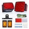 Nilight 2PCS Square LED Trailer Light Kit Low Profile Submersible IP68 Stop Turn Tail Side Marker License Lamps for 12V Utility Boat Camper RV Trucks Marine Snowmobile(Trailer Light Kit)