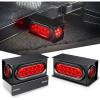Nilight 2PCS Steel Trailer Light Boxes Housing Kit w/6Inch Oval Red LED Trailer Tail Lights 2 Inch Round Red LED Side Marker Lights w/Grommet Plugs Wire connectors(Red Oval+ Red Marker Trailer Light Box)