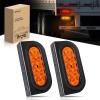 Nilight 2PCS Trailer Tail Light Kit 40 LED Running Brake Turn Signals Reverse lights Waterproof for 10-30V Truck RV UTV Camper Van Boat(2Pcs Amber Trailer Lights+Brackets)