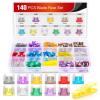 Nilight 372 PCS Car Fuses Assortment Kit Standard Mini LP Micro2 Blade Replacement Fuse ATO ATC APS ATS APR 2A 5A 7.5A 10A 15A 20A 25A 30A 35A for Cars Trucks RVs(140Pcs Low Profile Mini Fuse)