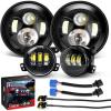 Nilight 4 Inch LED Fog Light Assembly Compatible with 2007 2008 2009 2010 2011 2012 2013 2014 2015 2016 2017 2018 Jeep Wrangler JK Unlimited JKU w/Conversion Cable Clear Lamps(JK Healight +Fog Light 4Pcs White)