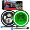 Nilight 4 Inch LED Fog Light Assembly Compatible with 2007 2008 2009 2010 2011 2012 2013 2014 2015 2016 2017 2018 Jeep Wrangler JK Unlimited JKU w/Conversion Cable Clear Lamps(JK Headlight Green Amber 2Pcs)