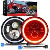 Nilight 4 Inch LED Fog Light Assembly Compatible with 2007 2008 2009 2010 2011 2012 2013 2014 2015 2016 2017 2018 Jeep Wrangler JK Unlimited JKU w/Conversion Cable Clear Lamps(JK Headlight Red Amber 2Pcs)