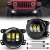 Nilight 4 Inch LED Fog Light Assembly Compatible with 2007 2008 2009 2010 2011 2012 2013 2014 2015 2016 2017 2018 Jeep Wrangler JK Unlimited JKU w/Conversion Cable Clear Lamps(JK Fog Light White 2Pcs)