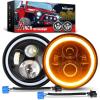 Nilight 4 Inch LED Fog Light Assembly Compatible with 2007 2008 2009 2010 2011 2012 2013 2014 2015 2016 2017 2018 Jeep Wrangler JK Unlimited JKU w/Conversion Cable Clear Lamps(JK Headlight White Amber 2Pcs)