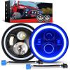 Nilight 4 Inch LED Fog Light Assembly Compatible with 2007 2008 2009 2010 2011 2012 2013 2014 2015 2016 2017 2018 Jeep Wrangler JK Unlimited JKU w/Conversion Cable Clear Lamps(JK Headlight Blue Amber 2Pcs)
