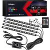 Nilight 48 LEDs DC 5V Multicolor Music Car Strip Light Under Dash Lighting Kit with Sound Active Function and Wireless Remote Control, 2 Years Warranty, 4PCS USB Interior Lights(4PCS USB Interior Lights)