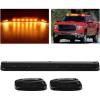 Nilight 4PCS 3.9 Inch 3 Led Truck Trailer Light Front Rear LED Side Marker Lights Clearance Indicator Lamp Waterproof Sealed Surface Mounted LED Marker Light(Smoked Amber -Silverado/Sierra 2007-2014)