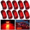 Nilight 4PCS 3.9 Inch 3 Led Truck Trailer Light Front Rear LED Side Marker Lights Clearance Indicator Lamp Waterproof Sealed Surface Mounted LED Marker Light(Red 10PCS -Universal)