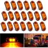 Nilight 4PCS 3.9 Inch 3 Led Truck Trailer Light Front Rear LED Side Marker Lights Clearance Indicator Lamp Waterproof Sealed Surface Mounted LED Marker Light(Amber 20PCS -Universal)