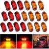 Nilight 4PCS 3.9 Inch 3 Led Truck Trailer Light Front Rear LED Side Marker Lights Clearance Indicator Lamp Waterproof Sealed Surface Mounted LED Marker Light(Amber/Red 20PCS -Universal)