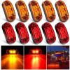 Nilight 4PCS 3.9 Inch 3 Led Truck Trailer Light Front Rear LED Side Marker Lights Clearance Indicator Lamp Waterproof Sealed Surface Mounted LED Marker Light(Amber/Red 10PCS -Universal)