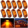 Nilight 4PCS 3.9 Inch 3 Led Truck Trailer Light Front Rear LED Side Marker Lights Clearance Indicator Lamp Waterproof Sealed Surface Mounted LED Marker Light(Amber 10PCS -Universal)