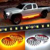 Nilight 4Pcs Car Underglow Neon Accent Strip Lights 252 LEDs RGB 8 Color Sound Active Function Music Mode with Wireless Remote Control Underbody Light Strips for Cars Van SUV Truck(60″ Running Board Lights White/Amber)