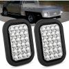Nilight 6 Inch Oval Amber LED Trailer Tail Lights 2PCS W/Flush Mount Grommets Plugs IP67 Waterproof Turn Signals Lamp for 12V RV Camper Truck Jeep(2Pcs White 24Led Lights 5x3Inch)