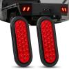 Nilight 6 Inch Oval Amber LED Trailer Tail Lights 2PCS W/Flush Mount Grommets Plugs IP67 Waterproof Turn Signals Lamp for 12V RV Camper Truck Jeep(2Pcs Red 24Led Lights)