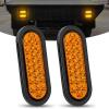 Nilight 6 Inch Oval Amber LED Trailer Tail Lights 2PCS W/Flush Mount Grommets Plugs IP67 Waterproof Turn Signals Lamp for 12V RV Camper Truck Jeep(2Pcs Amber 24Led Lights)