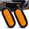 Nilight 6 Inch Oval Amber LED Trailer Tail Lights 2PCS W/Flush Mount Grommets Plugs IP67 Waterproof Turn Signals Lamp for 12V RV Camper Truck Jeep(2Pcs Amber 10Led Lights)
