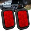 Nilight 6 Inch Oval Amber LED Trailer Tail Lights 2PCS W/Flush Mount Grommets Plugs IP67 Waterproof Turn Signals Lamp for 12V RV Camper Truck Jeep(2Pcs Red 10Led Lights 5x3Inch)