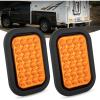Nilight 6 Inch Oval Amber LED Trailer Tail Lights 2PCS W/Flush Mount Grommets Plugs IP67 Waterproof Turn Signals Lamp for 12V RV Camper Truck Jeep(Amber)