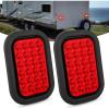Nilight 6 Inch Oval Amber LED Trailer Tail Lights 2PCS W/Flush Mount Grommets Plugs IP67 Waterproof Turn Signals Lamp for 12V RV Camper Truck Jeep(Red)