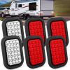 Nilight 6 Inch Oval Amber LED Trailer Tail Lights 2PCS W/Flush Mount Grommets Plugs IP67 Waterproof Turn Signals Lamp for 12V RV Camper Truck Jeep(Red/White)