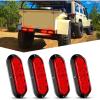 Nilight 6 Inch Oval White LED Trailer Tail Lights Surface Mount 2PCS 10 LEDs Waterproof Reverse Back Up Trailers Lighting for Truck RV Boat Bus Lorry Camper Van Caravan(Red Lights Screws 4Pcs)
