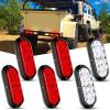Nilight 6 Inch Oval White LED Trailer Tail Lights Surface Mount 2PCS 10 LEDs Waterproof Reverse Back Up Trailers Lighting for Truck RV Boat Bus Lorry Camper Van Caravan(Red/White Lights Screws 6Pcs)