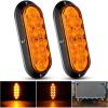 Nilight 6 Inch Oval White LED Trailer Tail Lights Surface Mount 2PCS 10 LEDs Waterproof Reverse Back Up Trailers Lighting for Truck RV Boat Bus Lorry Camper Van Caravan(Amber Lights Screws 2Pcs)