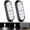 Nilight 6 Inch Oval White LED Trailer Tail Lights Surface Mount 2PCS 10 LEDs Waterproof Reverse Back Up Trailers Lighting for Truck RV Boat Bus Lorry Camper Van Caravan(White Lights Screws 2Pcs)