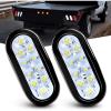 Nilight 6 Inch Oval White LED Trailer Tail Lights Surface Mount 2PCS 10 LEDs Waterproof Reverse Back Up Trailers Lighting for Truck RV Boat Bus Lorry Camper Van Caravan(White Lights 2Pcs)