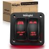 Nilight 90104B 2Gang Aluminum Laser Rear LED Light Bar Rocker 12/24V 5Pin ON/Off Pre-Wired Toggle Switch Panel for Marine Boat Car ATV UTV,2 Years Warranty Blue(Red)