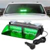 Nilight Emergency Strobe Lights Windshield Hazard Warning Safety Flash with Suction Cups Super Bright LED Light for Police Enforcement Firefighters Vehicle Truck(Green)