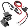 Nilight LED Light Bar Wiring Harness Kit Motorcycle Handlebar Push Button Switch 16AWG 2 Leads 12V On Off for ATV UTV Driving Lights 7/8inch(SAE TO USB Adapter)