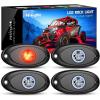 Nilight LED Rock Light 4PCS Underglow Wheel Well Pods Waterproof Exterior Underbody Roof Rack Side Lamps for Car Truck Pickups ATV UTV SUV Motorcycle Boat, White Color(Red)