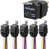 Nilight Remote Battery Disconnect Switch 12V 250A Car Anti-Theft Kill Switches Upgrade Prevent Power Drain with Wireless Remote Control Relay Fobs Black Negative Cable for Auto Truck RV Boat(30A-5PC)