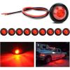 Nilight TL-03 10 PCS 3/4” Round Clearance LED Front Rear Side Indicator Bullet Marker Light for Truck RV Car Bus Trailer Van Caravan Boat (12V, Amber)(10pcs Red)