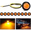 Nilight TL-03 10 PCS 3/4” Round Clearance LED Front Rear Side Indicator Bullet Marker Light for Truck RV Car Bus Trailer Van Caravan Boat (12V, Amber)(10pcs Amber)