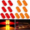 Nilight TL-03 10 PCS 3/4” Round Clearance LED Front Rear Side Indicator Bullet Marker Light for Truck RV Car Bus Trailer Van Caravan Boat (12V, Amber)(14Pcs Amber Red)