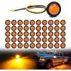 Nilight TL-03 10 PCS 3/4” Round Clearance LED Front Rear Side Indicator Bullet Marker Light for Truck RV Car Bus Trailer Van Caravan Boat (12V, Amber)(50Pcs Amber)