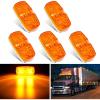 Nilight TL-03 10 PCS 3/4” Round Clearance LED Front Rear Side Indicator Bullet Marker Light for Truck RV Car Bus Trailer Van Caravan Boat (12V, Amber)(5Pcs Amber)