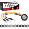 Nilight TL-03 10 PCS 3/4” Round Clearance LED Front Rear Side Indicator Bullet Marker Light for Truck RV Car Bus Trailer Van Caravan Boat (12V, Amber)(Amber Red 10Pcs)