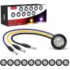 Nilight TL-03 10 PCS 3/4” Round Clearance LED Front Rear Side Indicator Bullet Marker Light for Truck RV Car Bus Trailer Van Caravan Boat (12V, Amber)(Amber Purple 10Pcs)