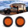 Nilight TL-03 10 PCS 3/4” Round Clearance LED Front Rear Side Indicator Bullet Marker Light for Truck RV Car Bus Trailer Van Caravan Boat (12V, Amber)(Amber 2Pcs 9LED)