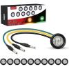 Nilight TL-03 10 PCS 3/4” Round Clearance LED Front Rear Side Indicator Bullet Marker Light for Truck RV Car Bus Trailer Van Caravan Boat (12V, Amber)(Amber Green 10Pcs)
