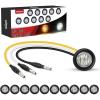 Nilight TL-03 10 PCS 3/4” Round Clearance LED Front Rear Side Indicator Bullet Marker Light for Truck RV Car Bus Trailer Van Caravan Boat (12V, Amber)(Amber White 10Pcs)