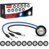 Nilight TL-03 10 PCS 3/4” Round Clearance LED Front Rear Side Indicator Bullet Marker Light for Truck RV Car Bus Trailer Van Caravan Boat (12V, Amber)(Blue White 10Pcs)